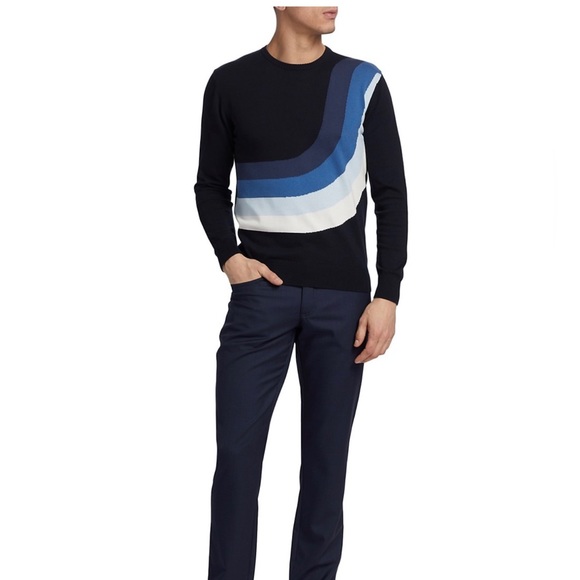 NWT Saks Fifth Avenue Men’s Collection Intarsia Sweater Size S - Picture 5 of 12